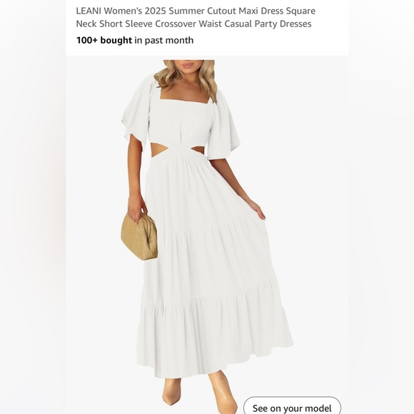 leani Dresses & Skirts - Leani Women's off White Summer Cutout Maxi Dress.
